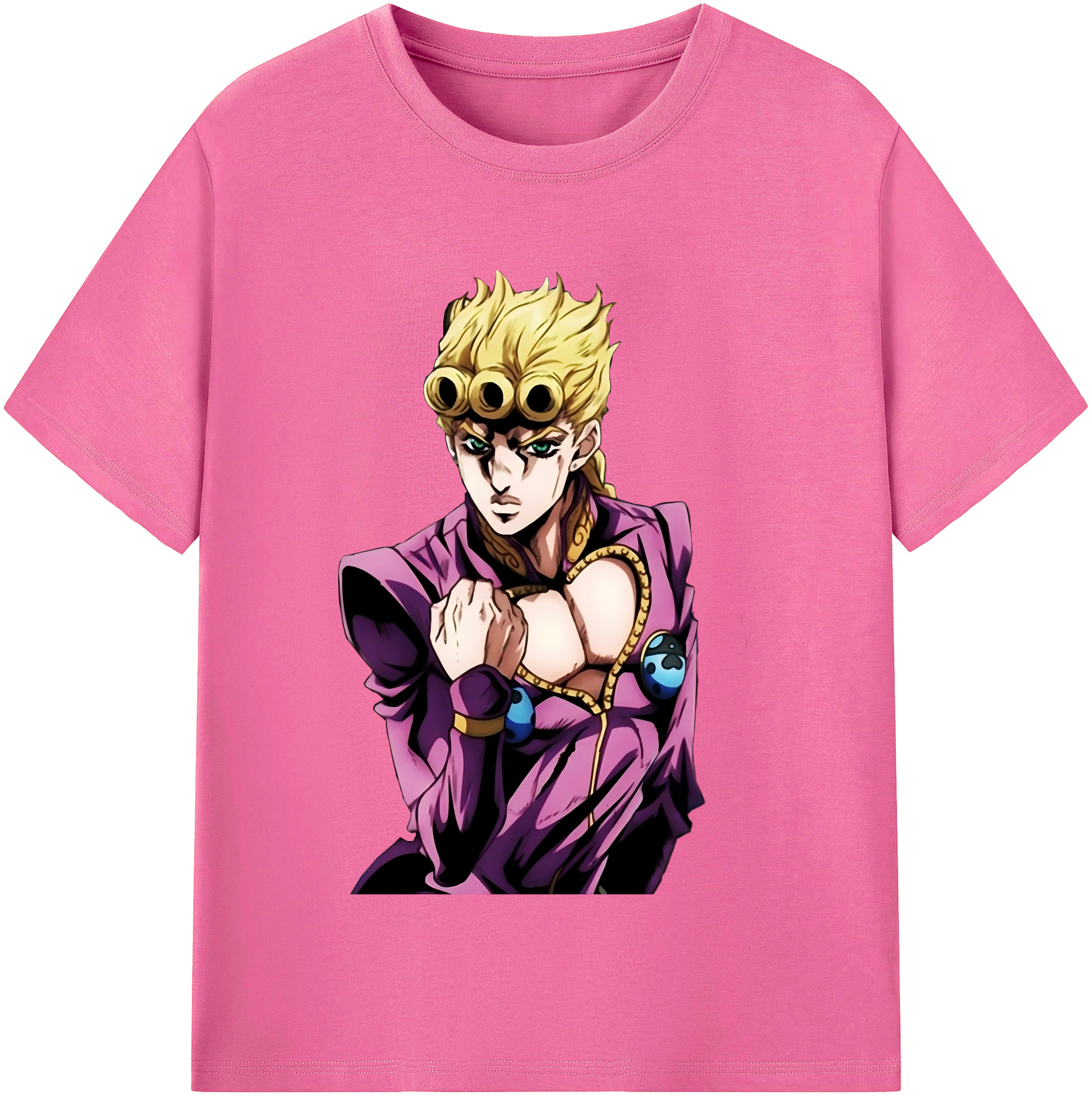 （画像用） ジョジョの奇妙な冒険 ジョルノ?ジョバァーナ JoJo's Bizarre Adventure Giorno Giovanna レディースカジュアルプリントTシャツ（綿100％）